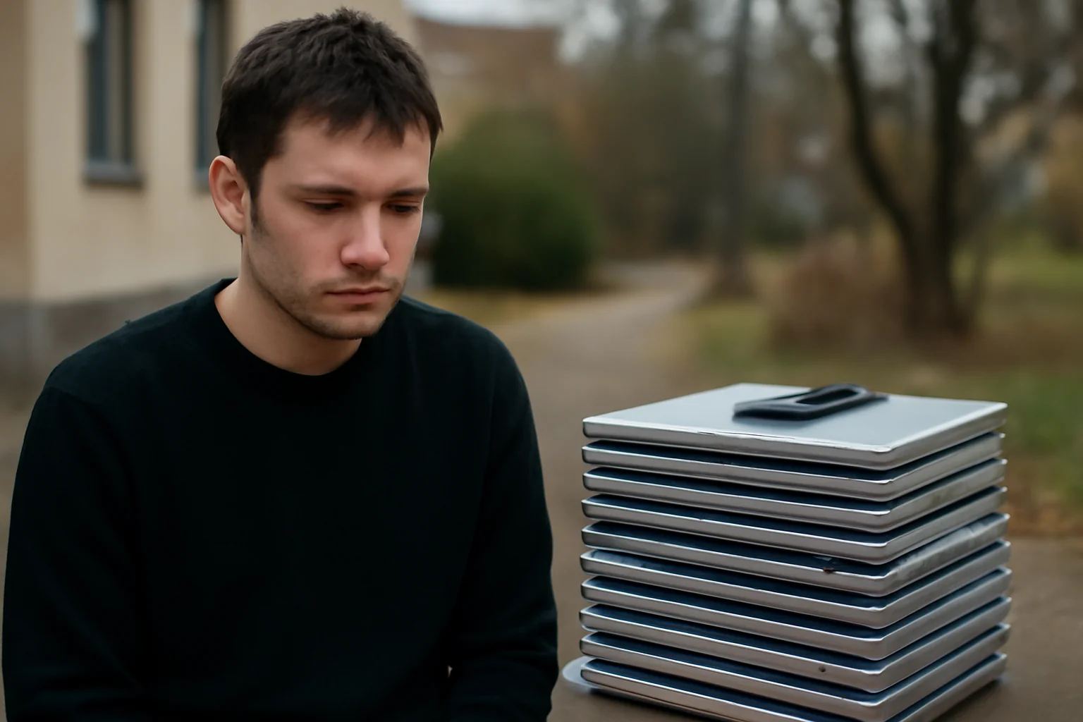 Tânăr angajat fură 14 laptopuri și un telefon de la firmă