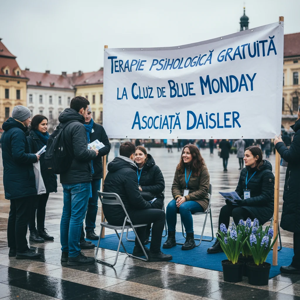 Terapie psihologică gratuită la Cluj-Napoca de Blue Monday, într-o nouă ediție a campaniei Asociației Daisler