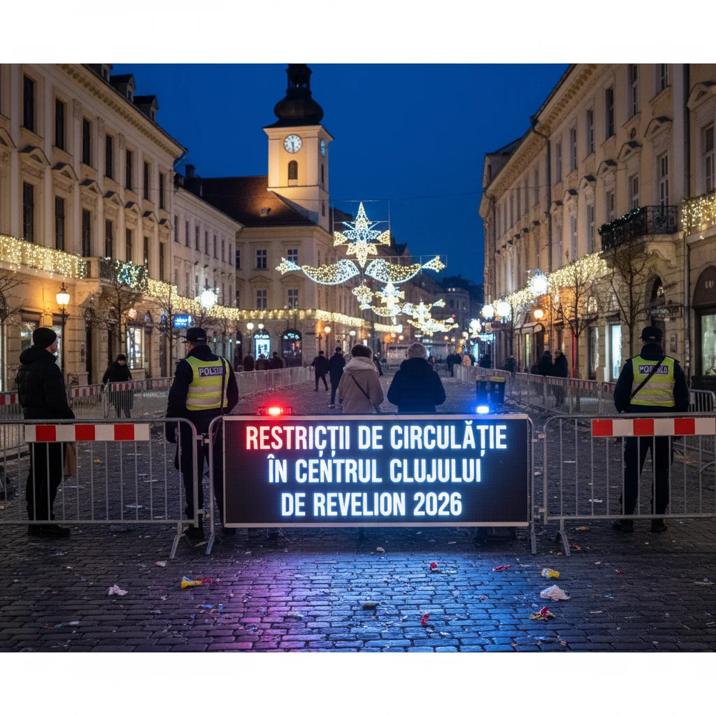 Trafic restricționat în centrul municipiului Cluj-Napoca de Revelion 2026