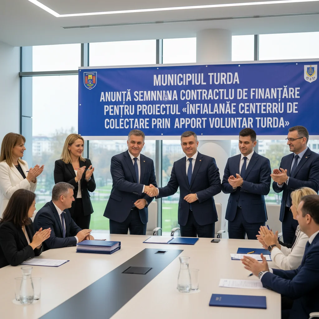 Turda anunță semnarea contractului de finanțare pentru centrul de colectare prin aport voluntar
