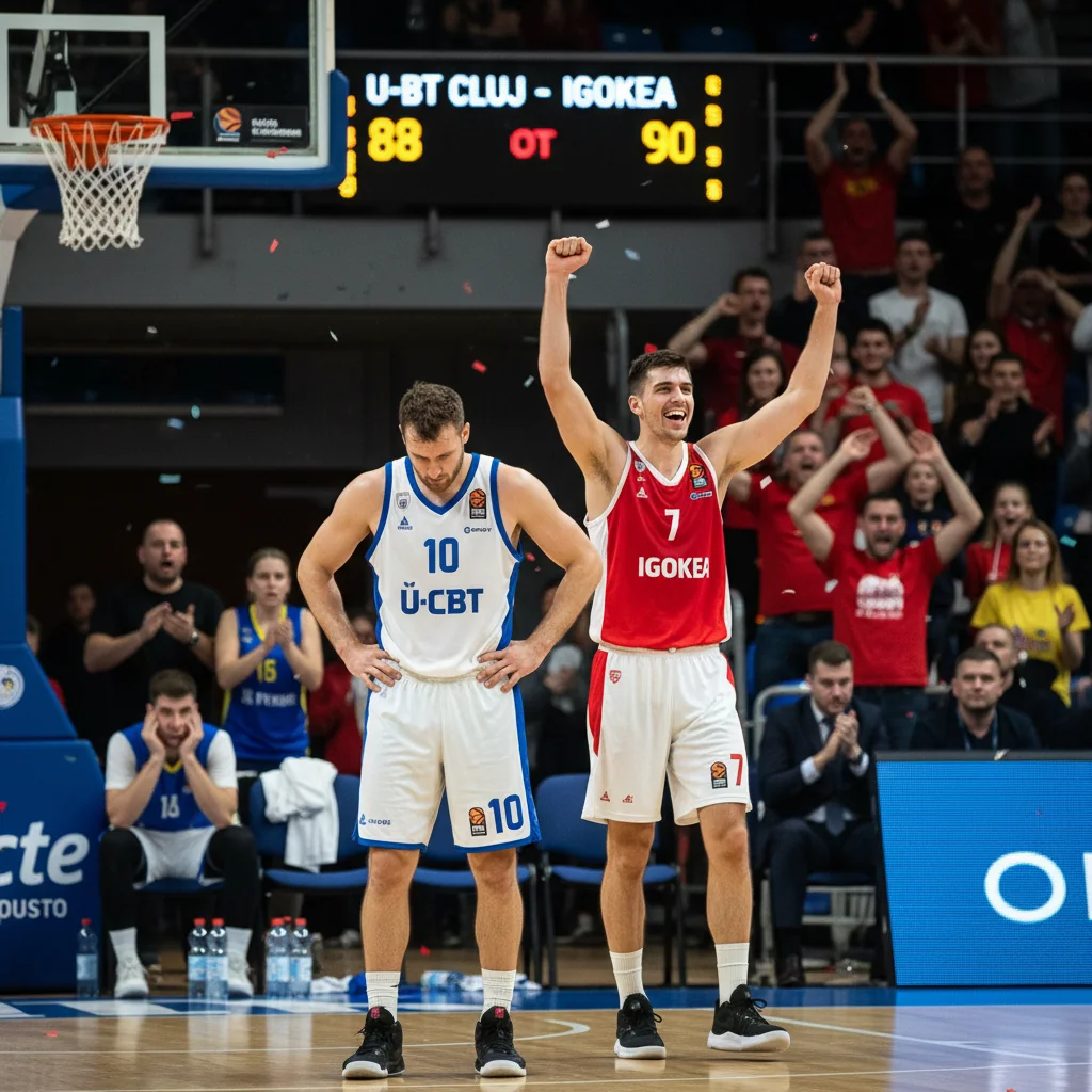 U-BT Cluj-Napoca cedează în prelungiri la Igokea, dar rămâne pe podiumul Grupei A din ABA League