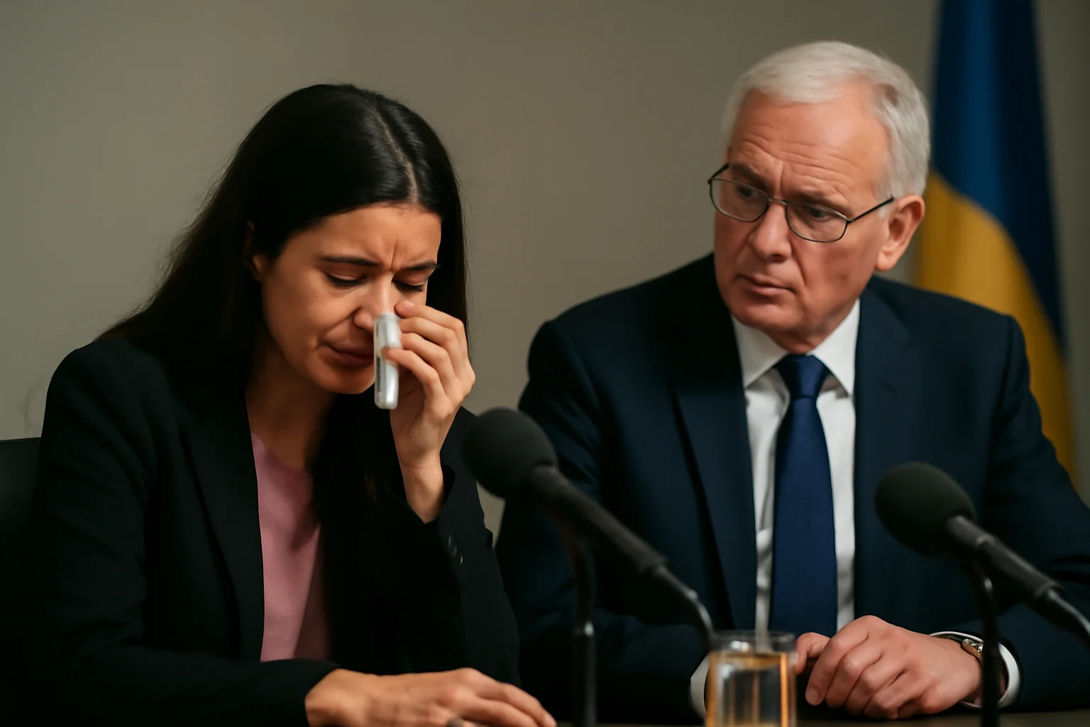Un moment impresionant la conferința de presă