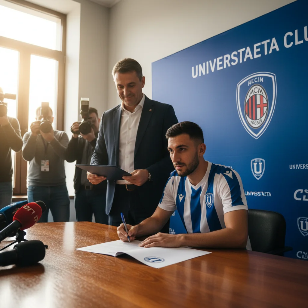 Universitatea Cluj anunță la Cluj-Napoca împrumutul fundașului Andrei Coubiș, crescut la AC Milan