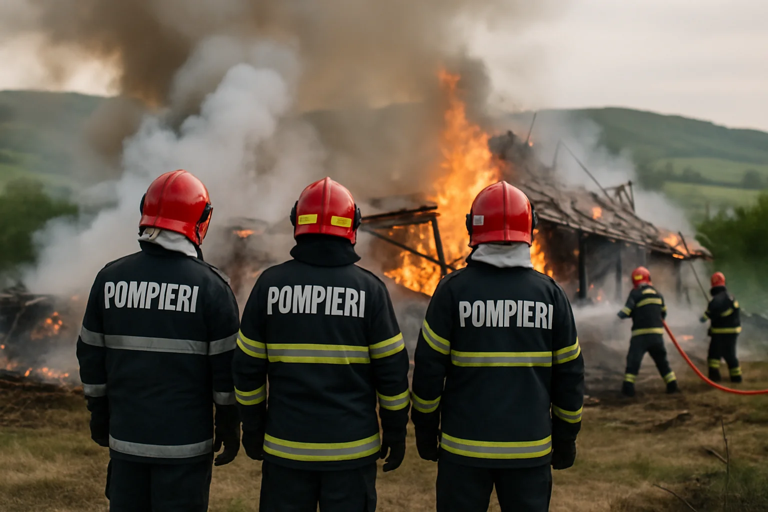 VIDEO. Incendiu major la Deușu, stins după 5 ore; un pompier rănit transportat la spital