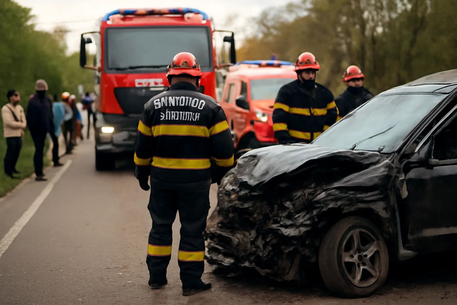 VIDEO. Trafic blocat după un accident sever în Cluj; șapte răniți transportați la spital. Pompierii din Turda acționează în forță